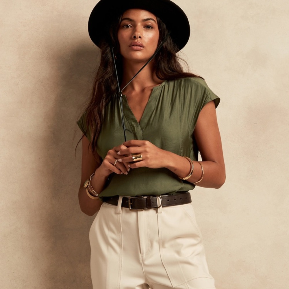 BANANA REPUBLIC DOLMAN TOP FLIGHT JACKET GREEN XXS